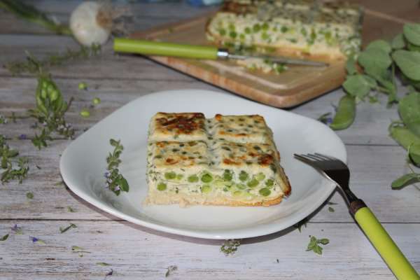 Bread quiche petits pois oignons au thym weight watchers