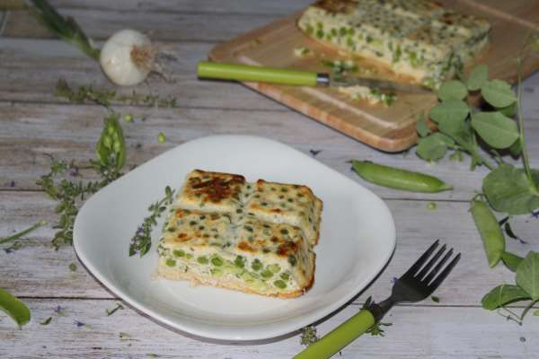 quiche sans pâte petits pois oignon recette ww