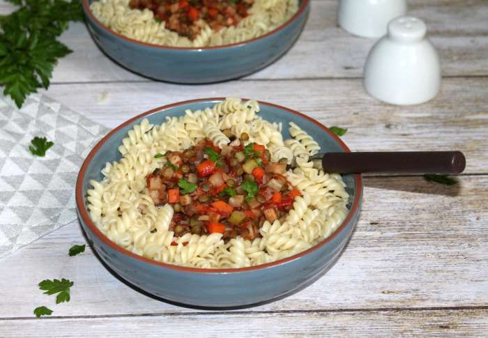 torsettes bolognaise veggie pour 1 personne RECETTE WW