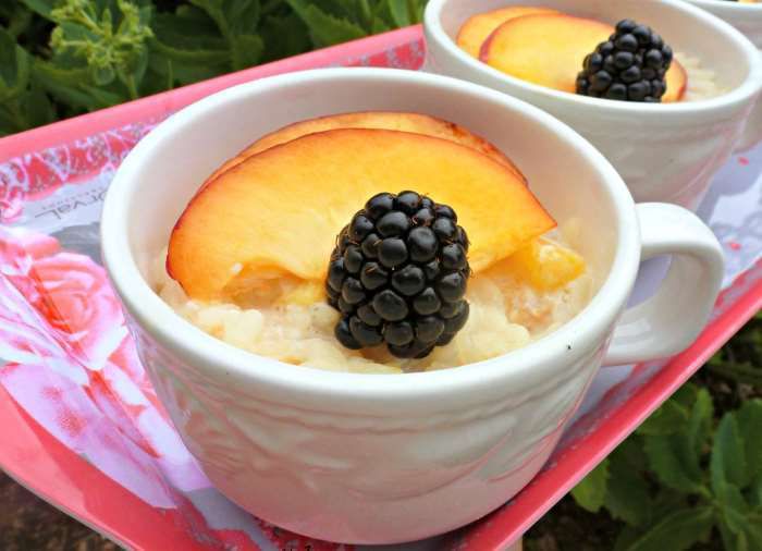 riz au lait aux pêches recette ww