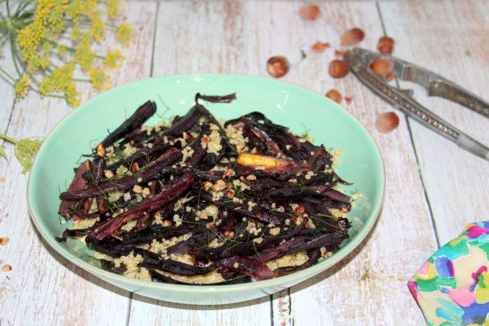 Quinoa croquant et ses carottes violettes rôties au four recette WW