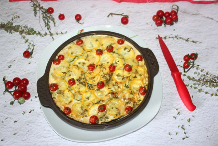 Flan aux 2 courgettes et au cidre recette ww