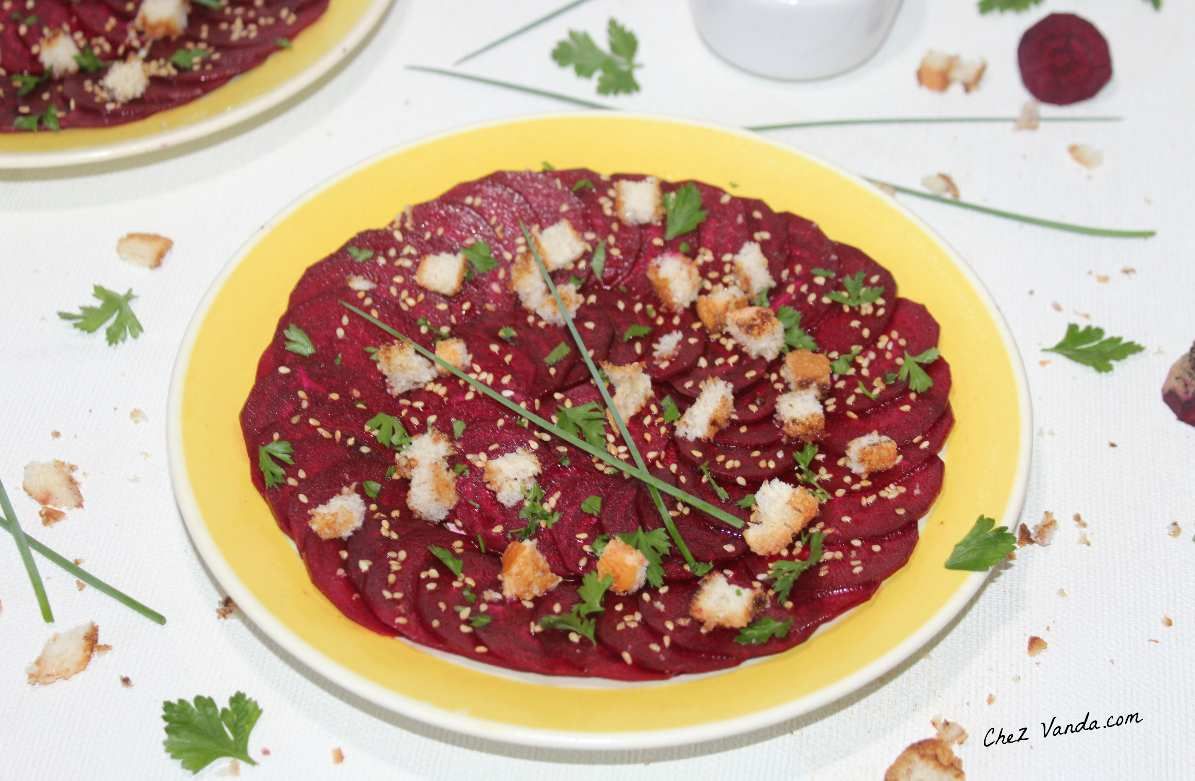 Carpaccio de betteraves aux herbes