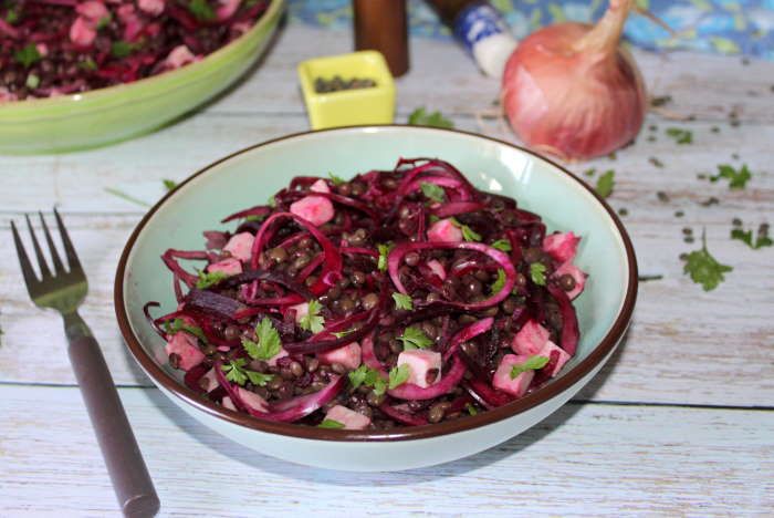 salade complete de lentilles betteraves et jambon recette weight watchers