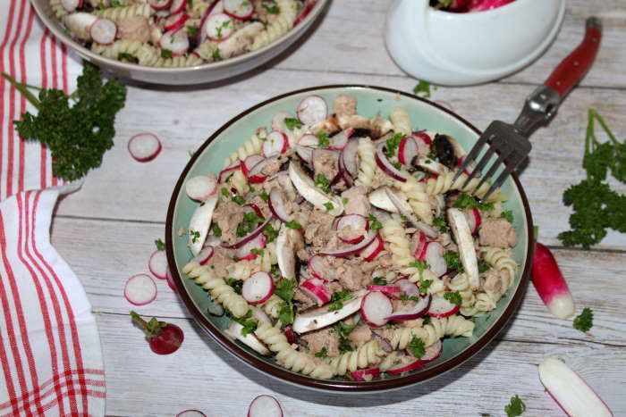 Salade De Torsettes Thon Radis Et Champignons Chez Vanda