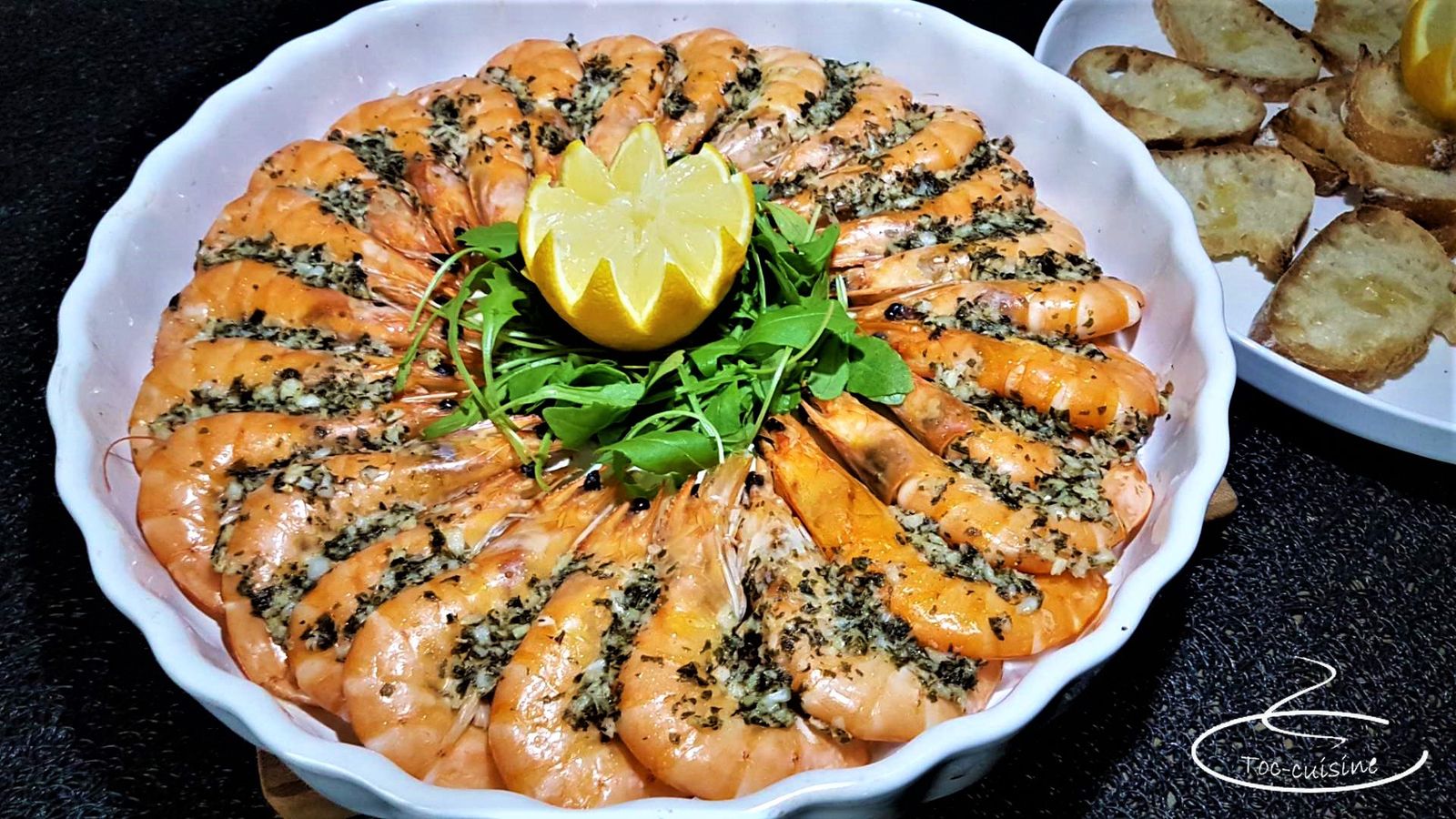 Gambas Au Four Sauce Persillade Citronnee A L Ail Vin Blanc Et Cognac Toc Cuisine Fr