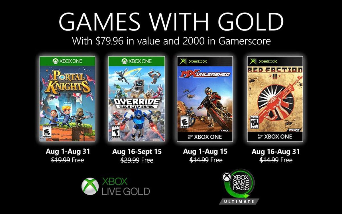 Games with Gold Août 2020