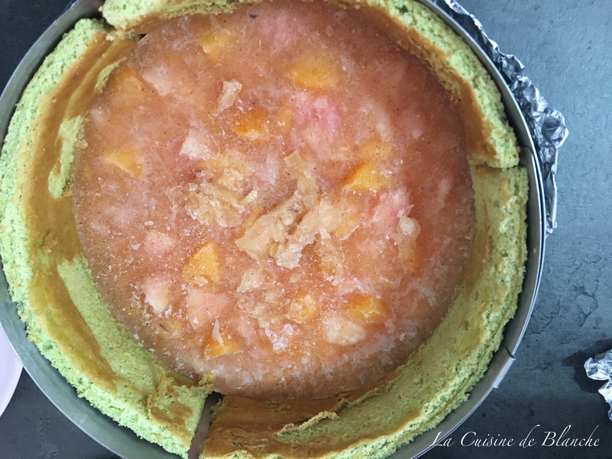 Gateau Gabby Et La Maison Magique Charlotte aux pêches de Christophe Felder - lacuisinedeblanche.com