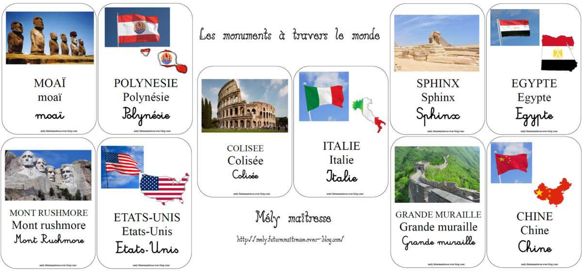 Maternelle : Les monuments du monde