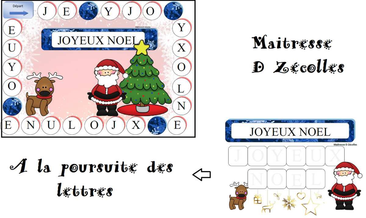 Jeu de Noël : A la poursuite des lettres - Mes tresses D Zécolles