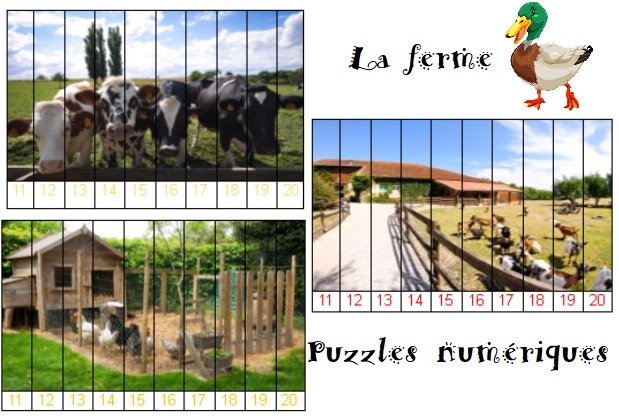 Puzzle Les animaux à la ferme