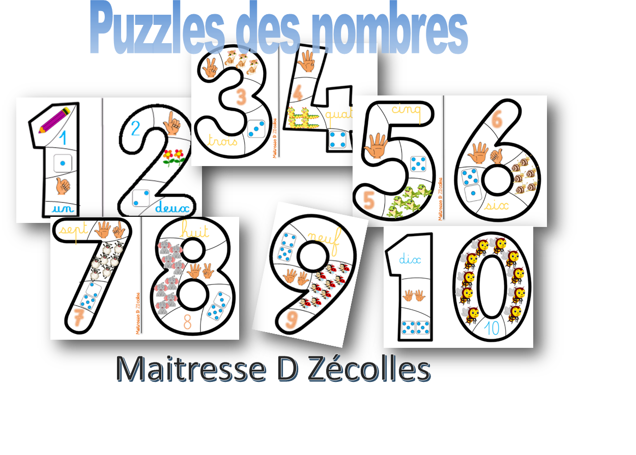 Puzzles des nombres GS - Mes tresses D Zécolles