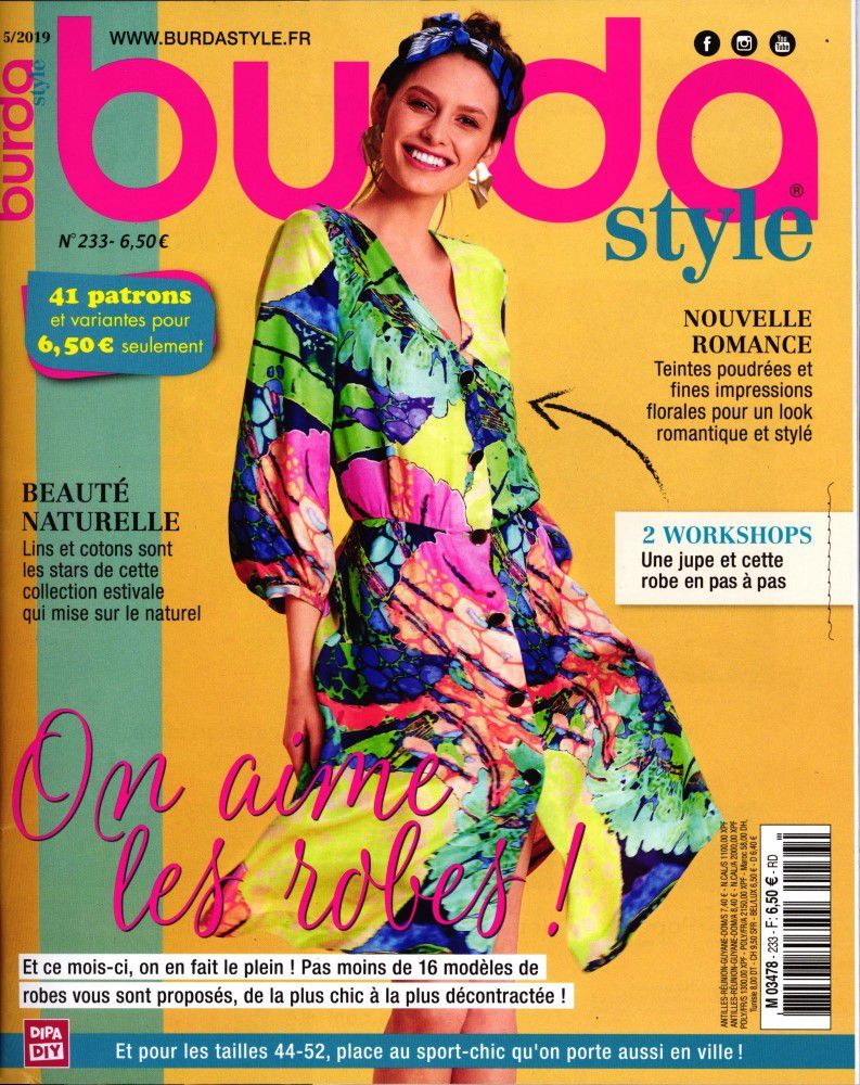 Magazines de mai 2019: 2 Burda, Couture Actuelle, Sandra Créatif - La Bobine