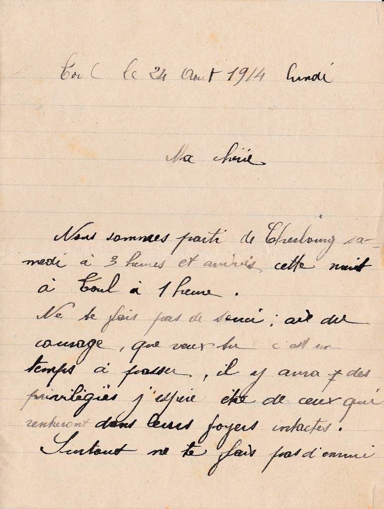 lettre d'un poilus a sa femme