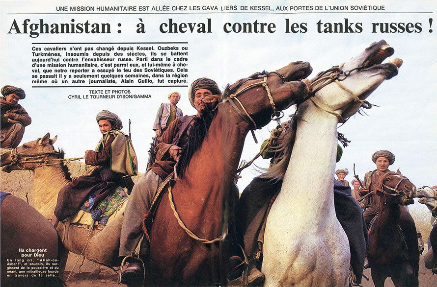 « Afghanistan : à cheval contre les tanks russes ! », par Cyril le Tourneur d’Ison, Le Figaro Magazine, 16 janvier 1988.