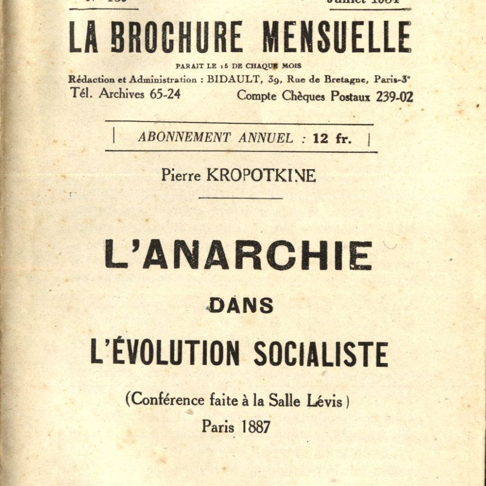 Lanarchie Dans Lévolution Socialiste Socialisme - 