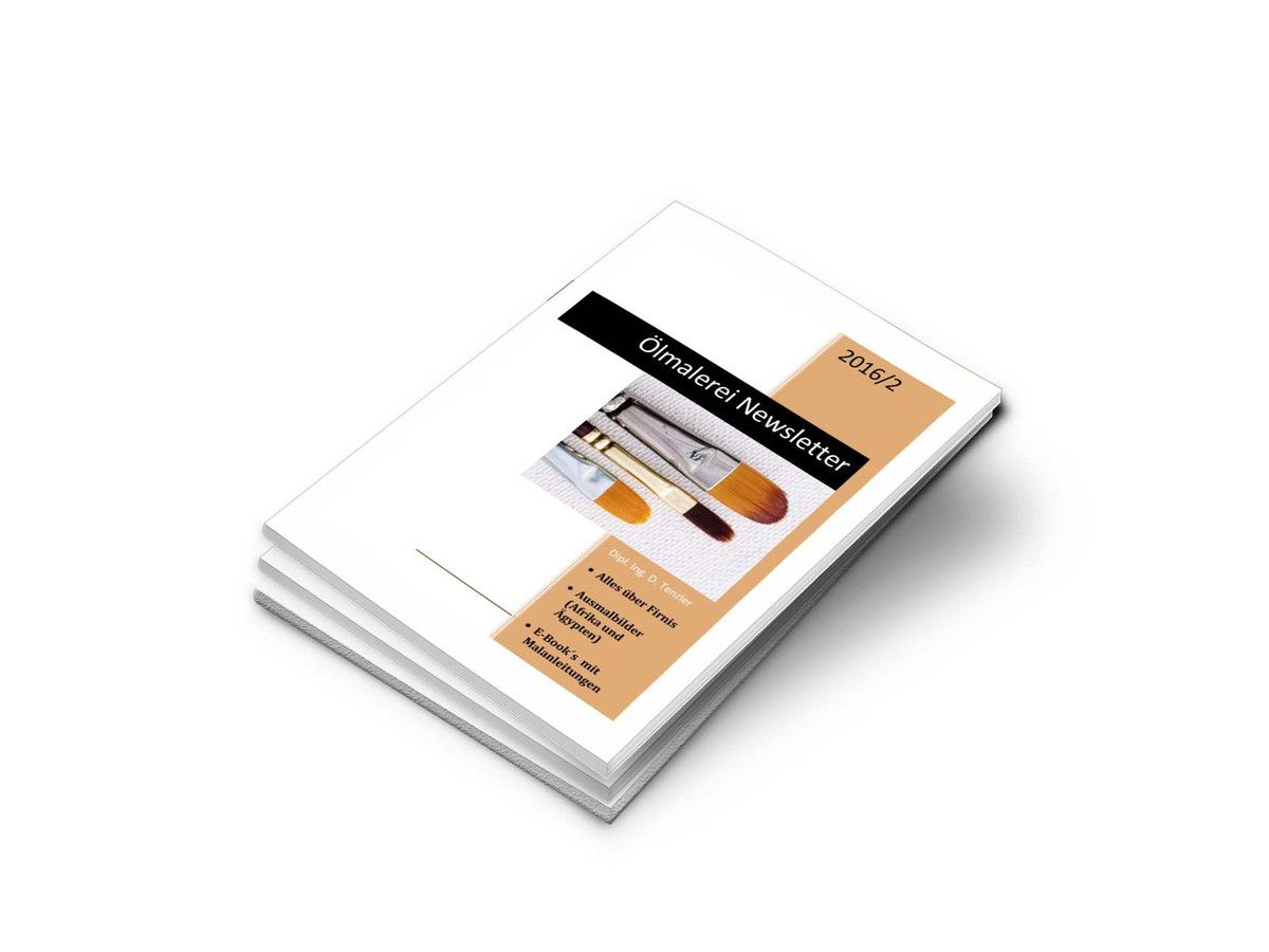 Der neue Newsletter für Ölmaler ist online - Alles über Firnis und seine Verwendung, Malvorlagen Afrika und Ägypten
