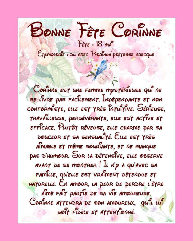Bonne Fête Corinne - 18 mai