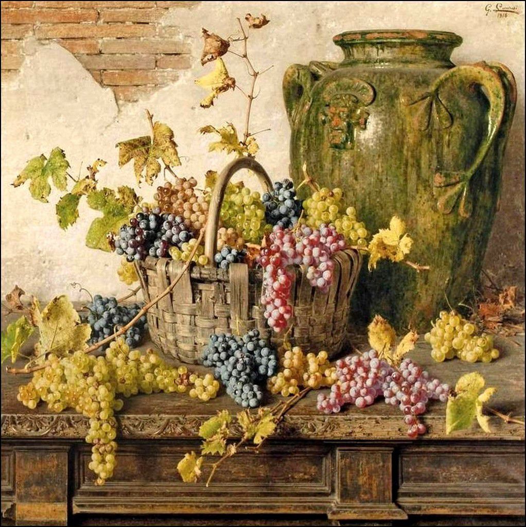Giorgio Lucchesi (1855-1941) un panier de grappe de raisin