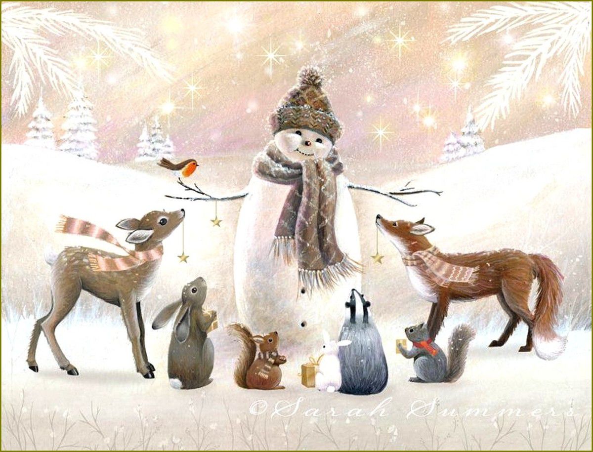 Bonhomme de neige en illustration  par Sarah Summers