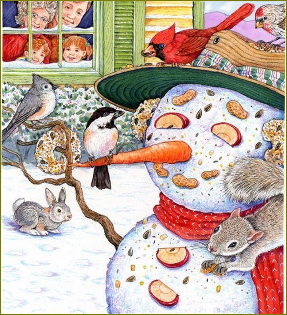 Bonhomme de neige en illustration  par Sherry Neidigh 