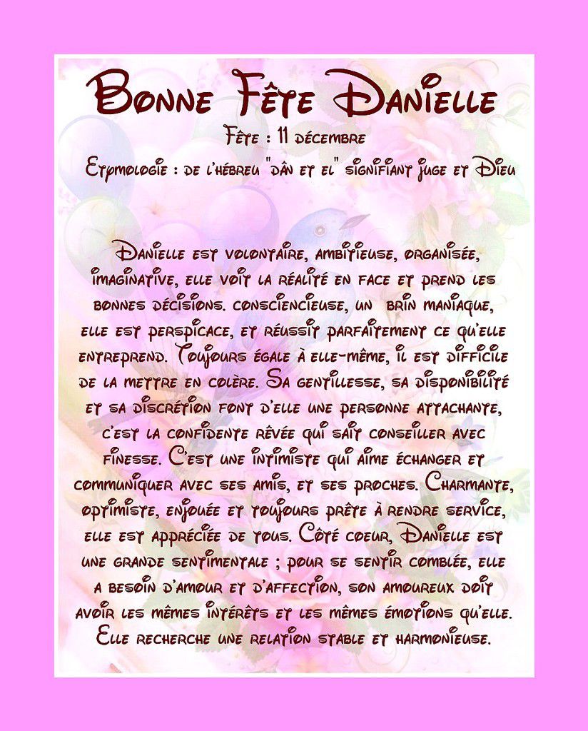 Carte Bonne Fête Danielle - 11 Décembre - Balades comtoises