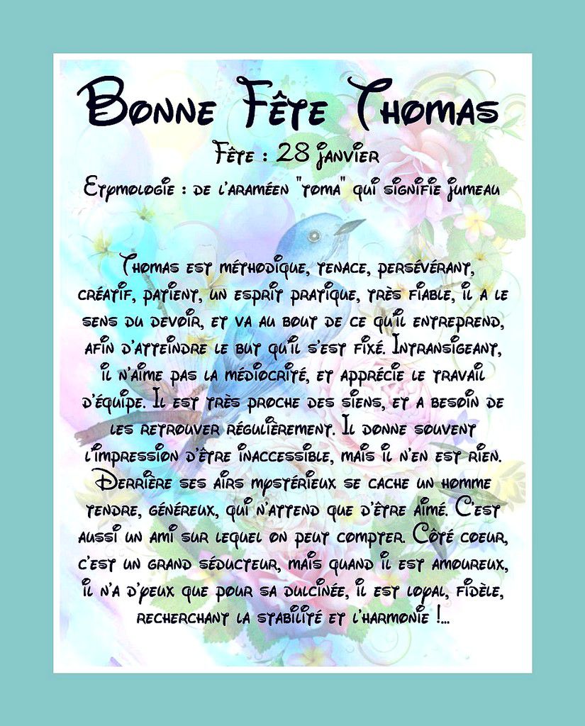 Carte Bonne Fête Thomas - 28 janvier - Balades comtoises