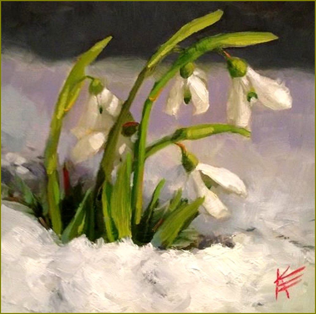 Les fleurs par les grands peintres - Krista Eaton - perce-neige