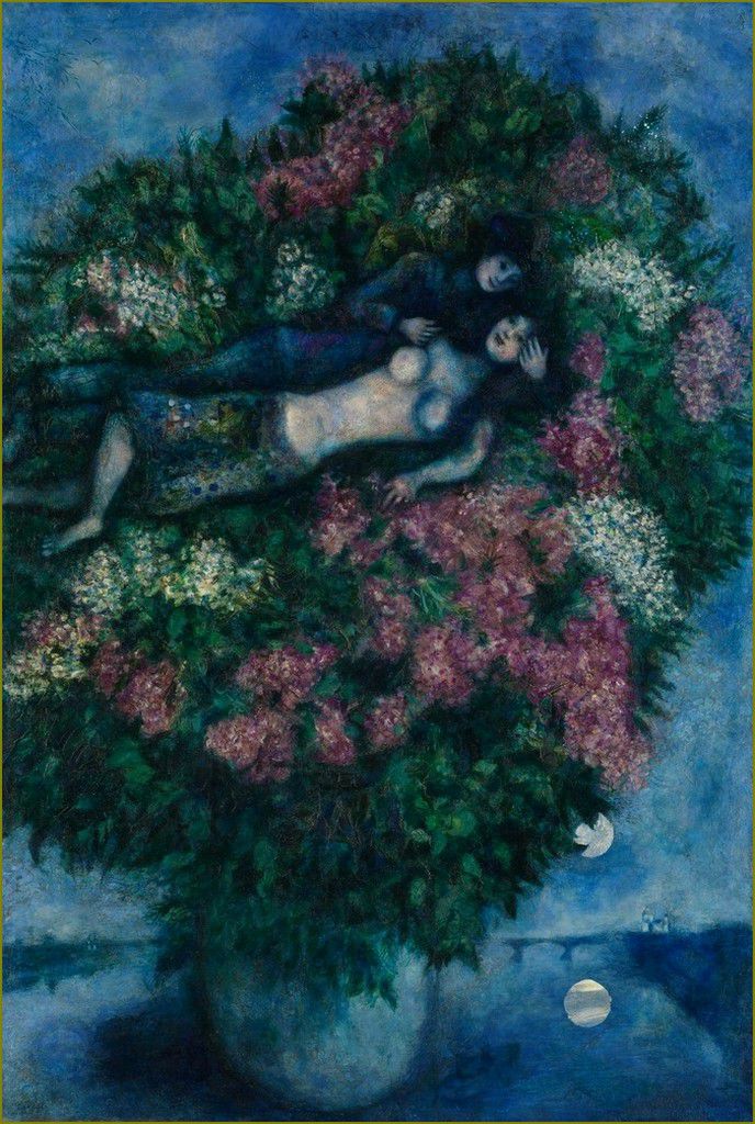 Les Amoureux aux lilas par Marc Chagall