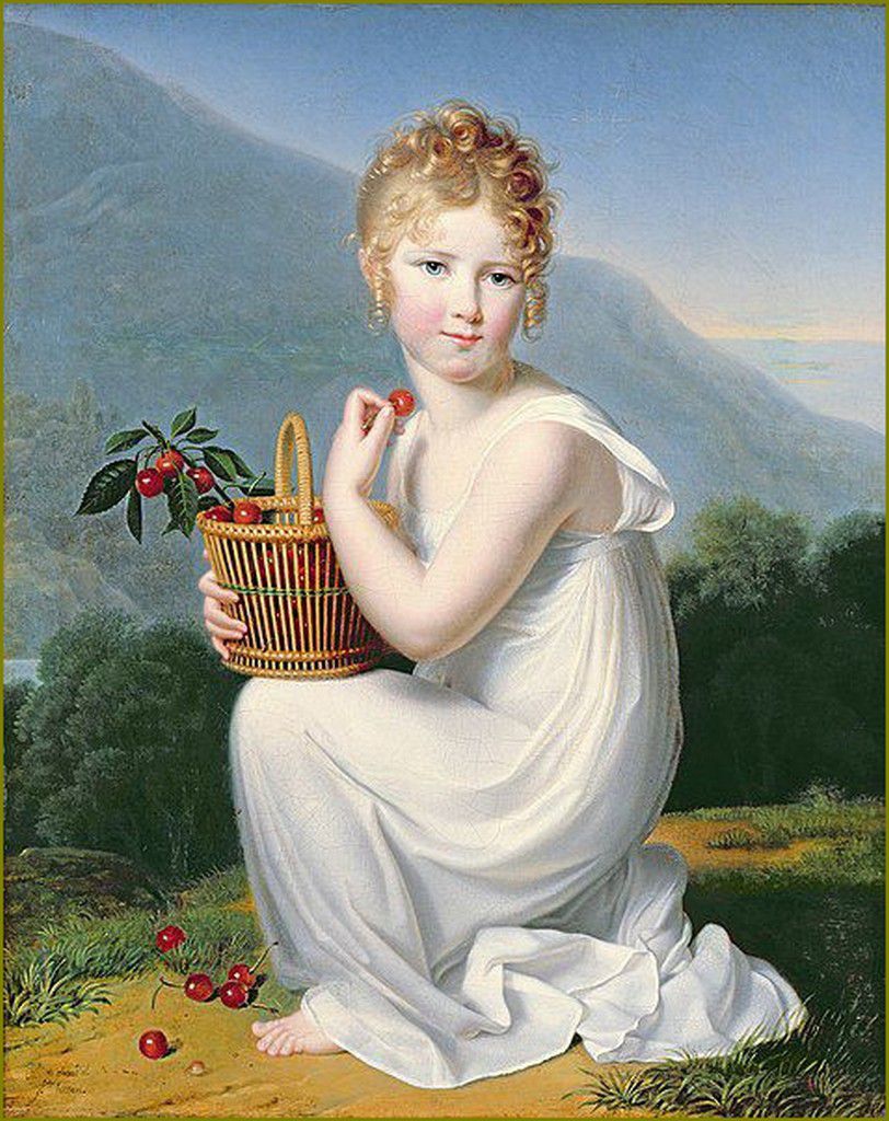 Le temps des cerises par les peintres - Jeanne-Élisabeth Chaudet - Petite  fille mangeant des cerises - Balades comtoises