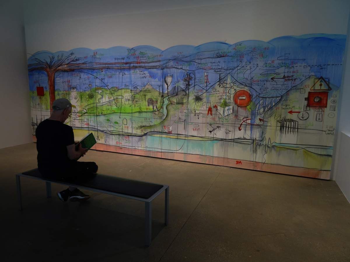 Paysage Biographique - Fabrice Hyber - 2013 - Huile et fusain sur toile