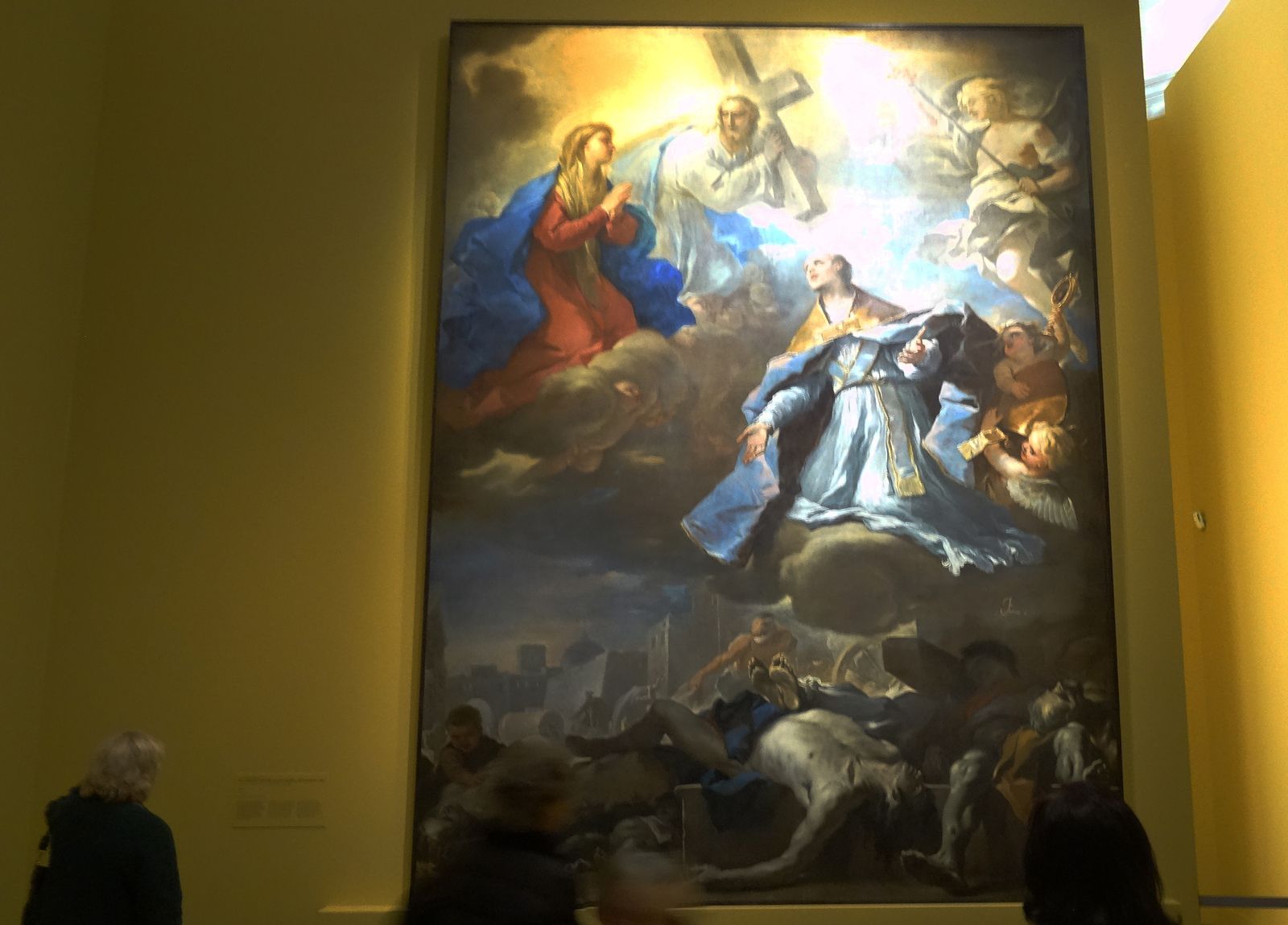 San Gennaro intercède pour la cessation de la peste - 1660 - La peste de 1656 bouleversa Naples. Pendant six mois l'épidémie fit rage. Dix a quinze mille mort par jour durant les mois les plus chauds. Elle emporte plus de la moitié de la population. San Gennaro (Saint Janvier) protecteur de Naples ayant sauvé la ville lors de l'éruption du Vésuve en 1631, c'est à lui qu'on attribue vingt cinq ans plus tard d'avoir éradiqué la peste.