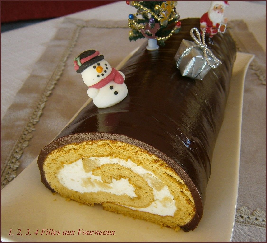 Bûche sans gluten Poire - Chocolat