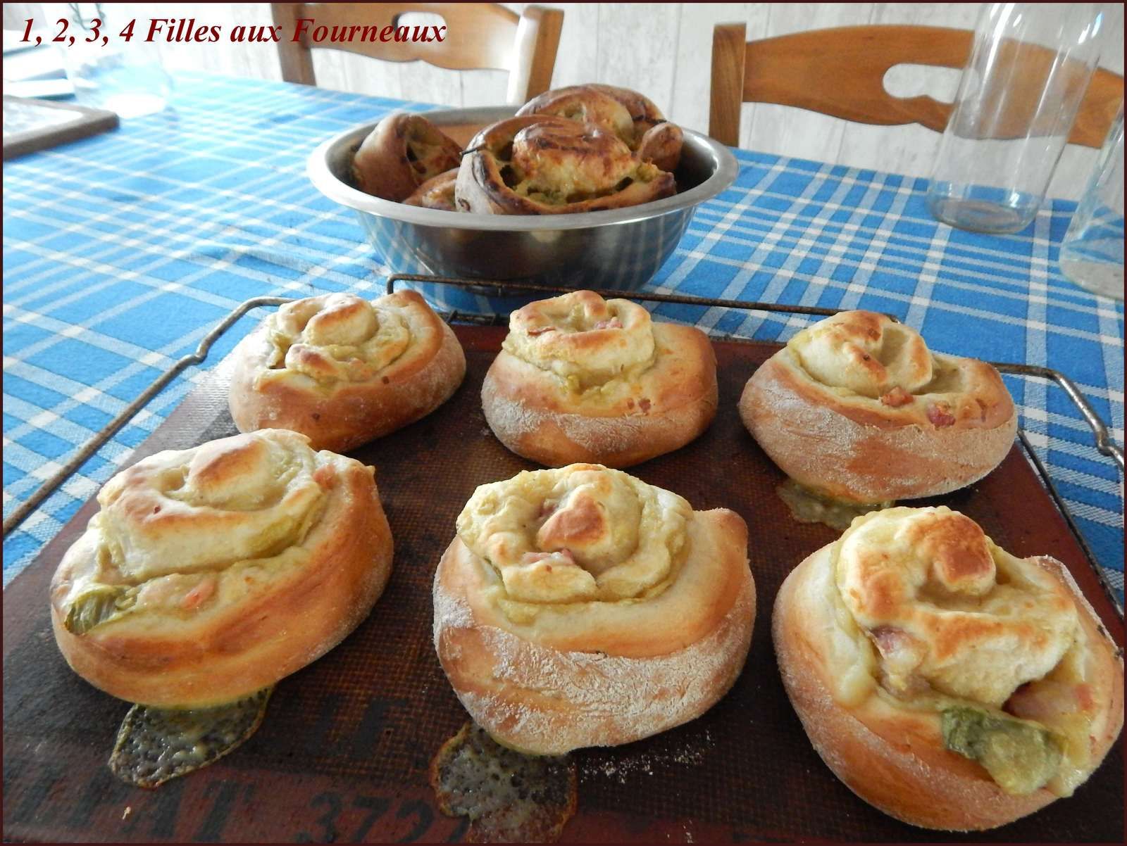 tourbillons brioches jambon poireau, brioche roulee salee, brioche sale, brioche poireau, brioche jambon