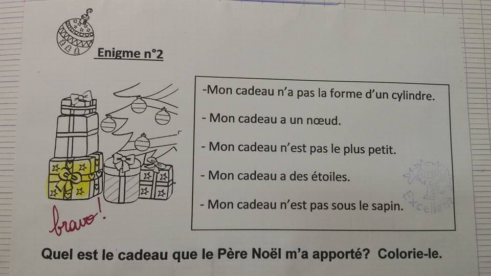 Enigme de Noël Ce1 - Le blog de Delphine