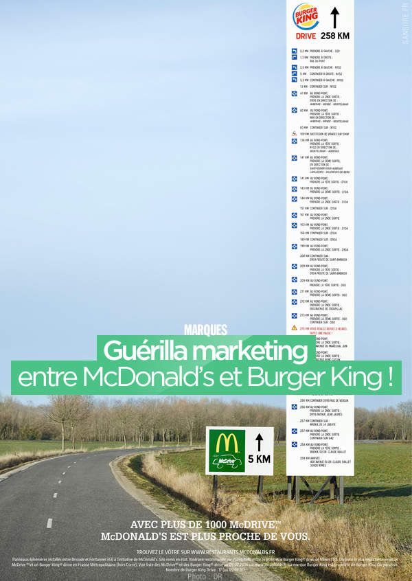 Guérilla marketing entre McDonald's et Burger King ! #McDriveKing
