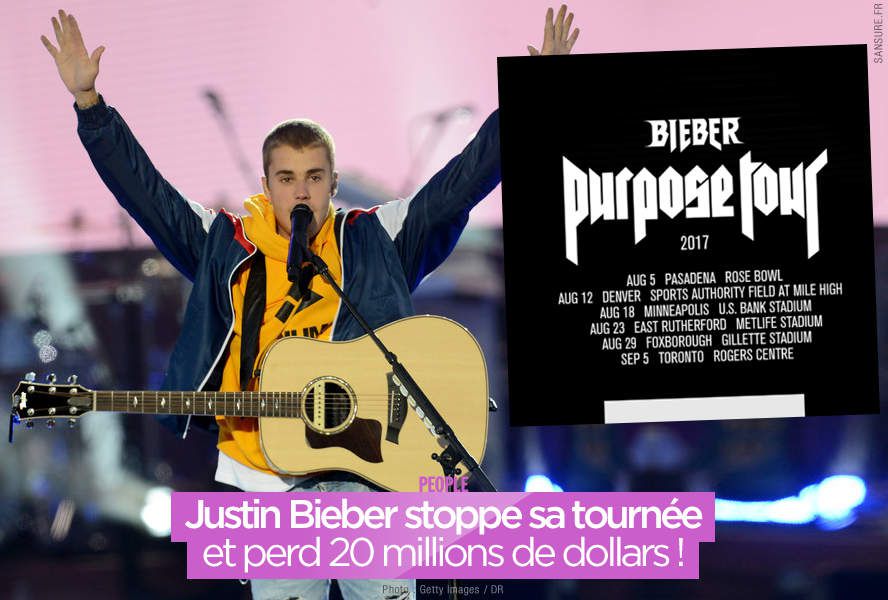 Justin Bieber stoppe sa tournée et perd 20 millions de dollars ! #PurposeTourStadiums