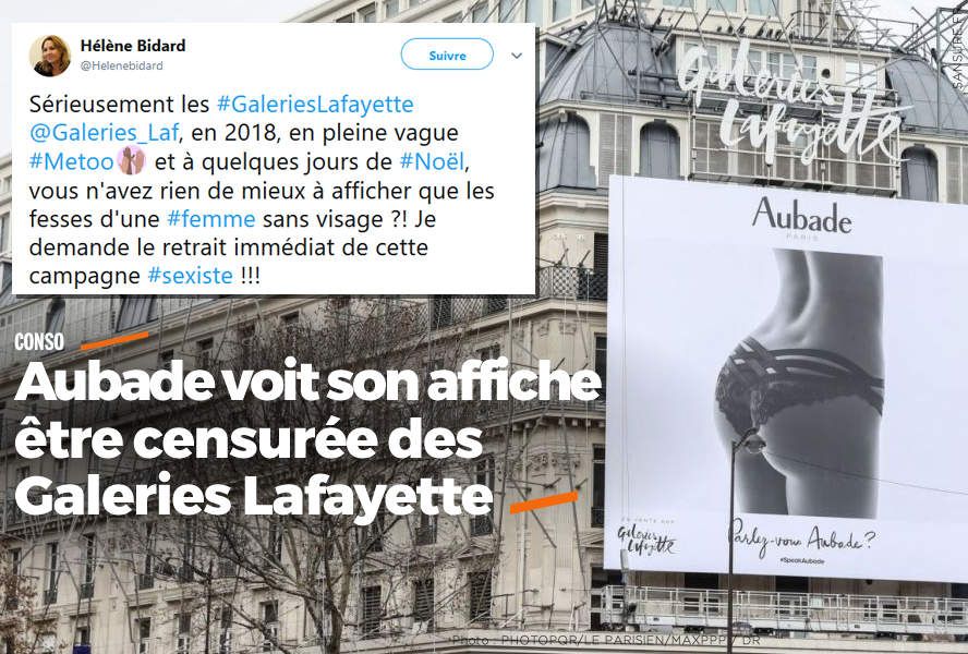Affiche Demain J Enlève Le Bas Aubade voit son affiche être censurée des Galeries Lafayette #censure