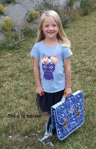 rentrée cartable Poids Plume liberty bleu fille CP CE1 38 cm