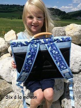 rentrée cartable Poids Plume liberty bleu fille CP CE1 38 cm