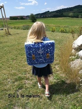 rentrée cartable Poids Plume liberty bleu fille CP CE1 38 cm