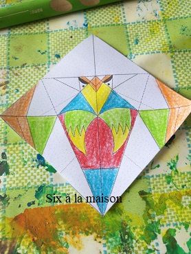 colorigami coloriage et origami enfants perroquet occuper activité diy