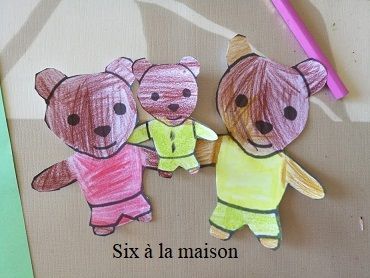 Boucle d'or et les trois ours DIY art visuel maternelle