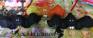 DIY enfants Halloween réalisés à partir de boîtes à œufs chauve-souris