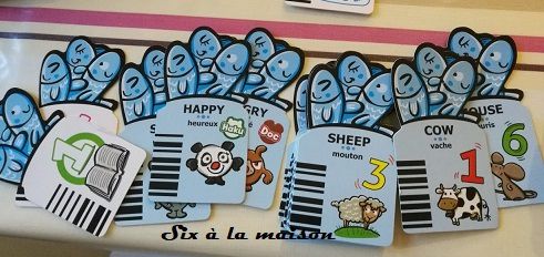 Les animalins - Apprendre l'anglais en jouant avec Bali EDUCA cartes côté bleu