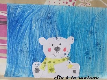 Ours Polaire - activité DIY pour occuper les enfants maternelle CP cycle 1, 2 art visuel hiver pole nord