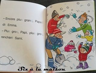 Il neige! J'apprends à lire avec Sami et Julie bonhomme de neige géant avec papa, papi et tonton