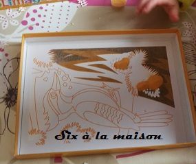 Sablimage coffret les oiseaux activité créatrice de chez Sentosphère et voilà le dessin prend forme