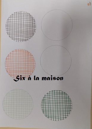 rond blanc et stylo bille graphisme quadrillage GS maternelle