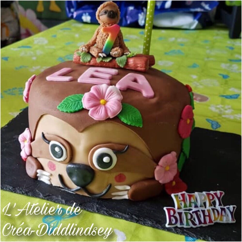 Gateau Personnalise Tete De Paresseux Pour Les Un An De Ma Niece Lea Le Blog De Diddlindsey